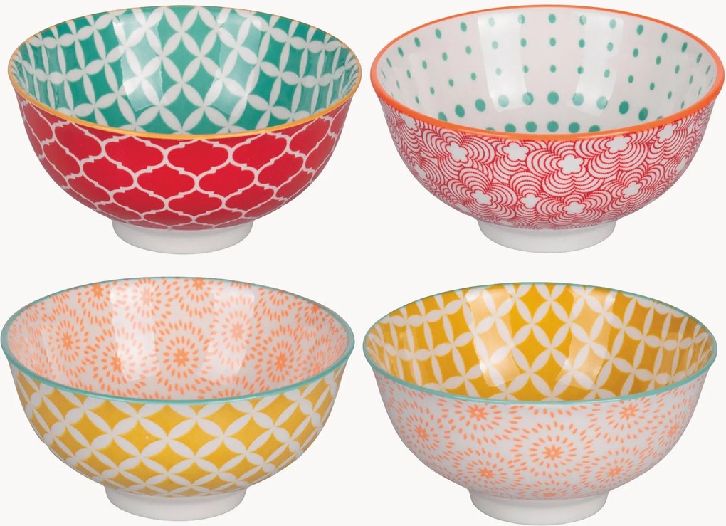 Taças variadas de porcelana Confusion, conjunto de 4