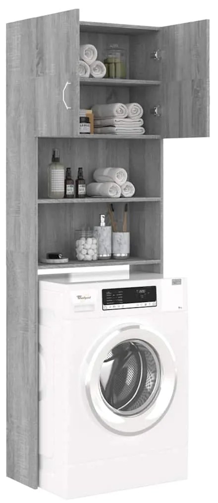 Armário máquina de lavar roupa 64x25,5x190 cm cinzento sonoma