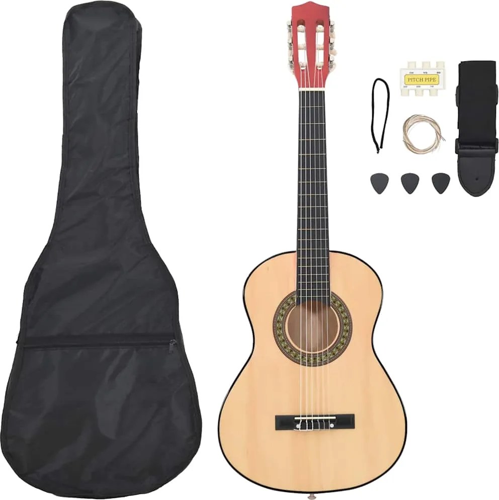 vidaXL 8 pcs conjunto guitarra clássica crianças/iniciantes 1/2 34"