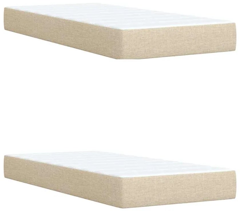 Cama com molas/colchão 200x200 cm tecido cor creme