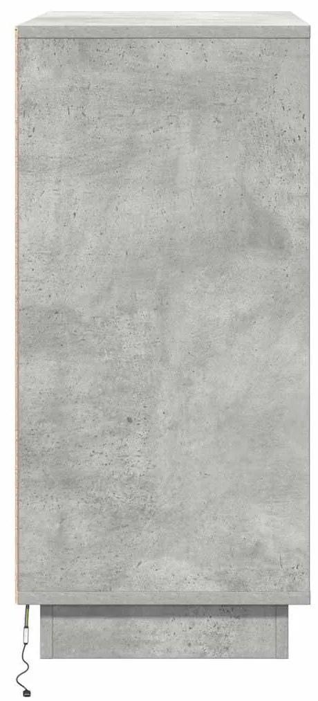 Buffet vidaXL com LED Cinza Concreto 71x34,5x75 cm de madeira engenhei