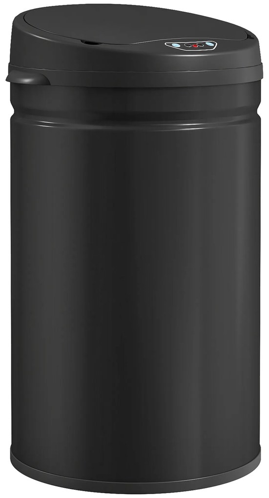 HOMCOM Balde de Lixo de Cozinha Automático 30 L em Aço Inoxidável Sensor Infravermelhos Fecho Automático 32x30,5x51 cm Preto | Aosom Portugal