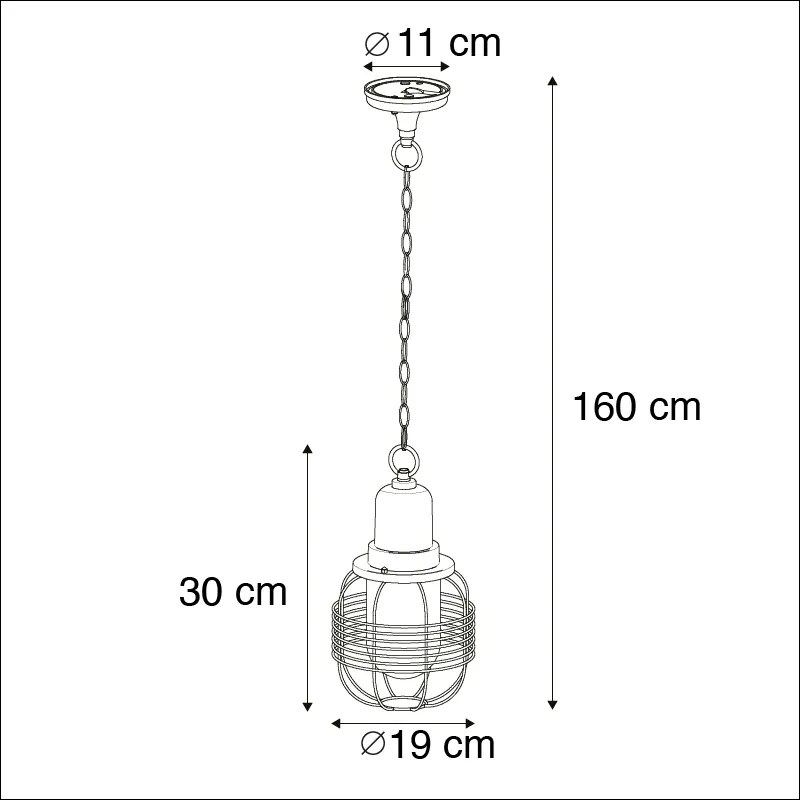 Candeeiro de suspensão exterior rural preto IP44 - Guardado Country / Rústico