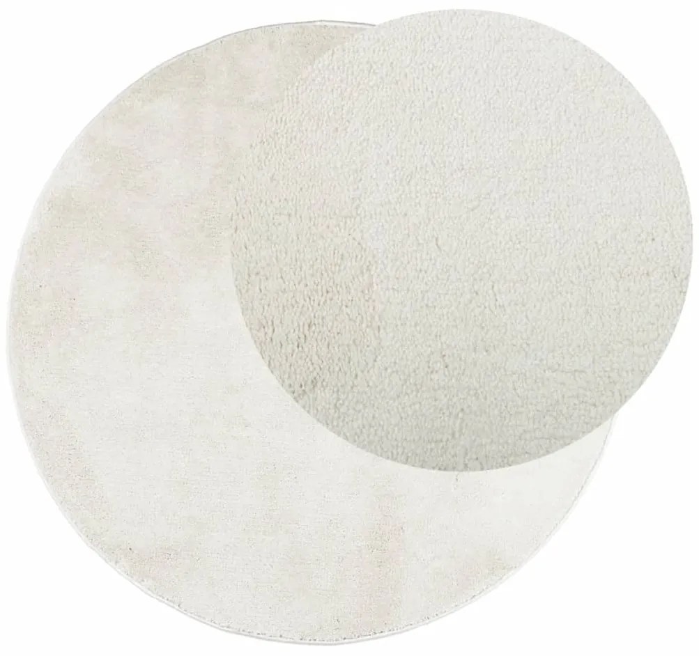 Tapete de pelo curto OVIEDO Ø 200 cm creme