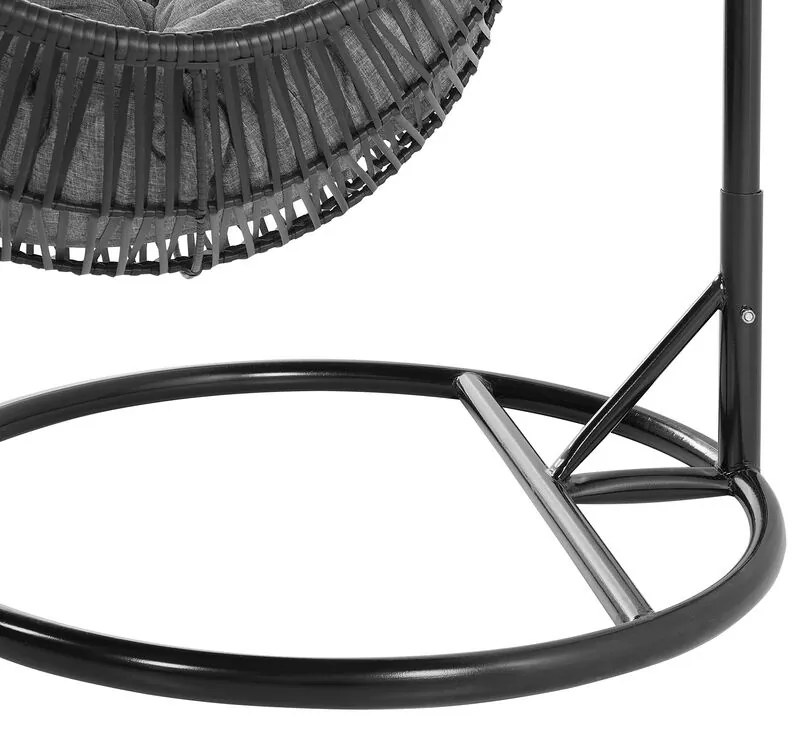 Cadeira suspensa em rattan preto com suporte ATRI Beliani