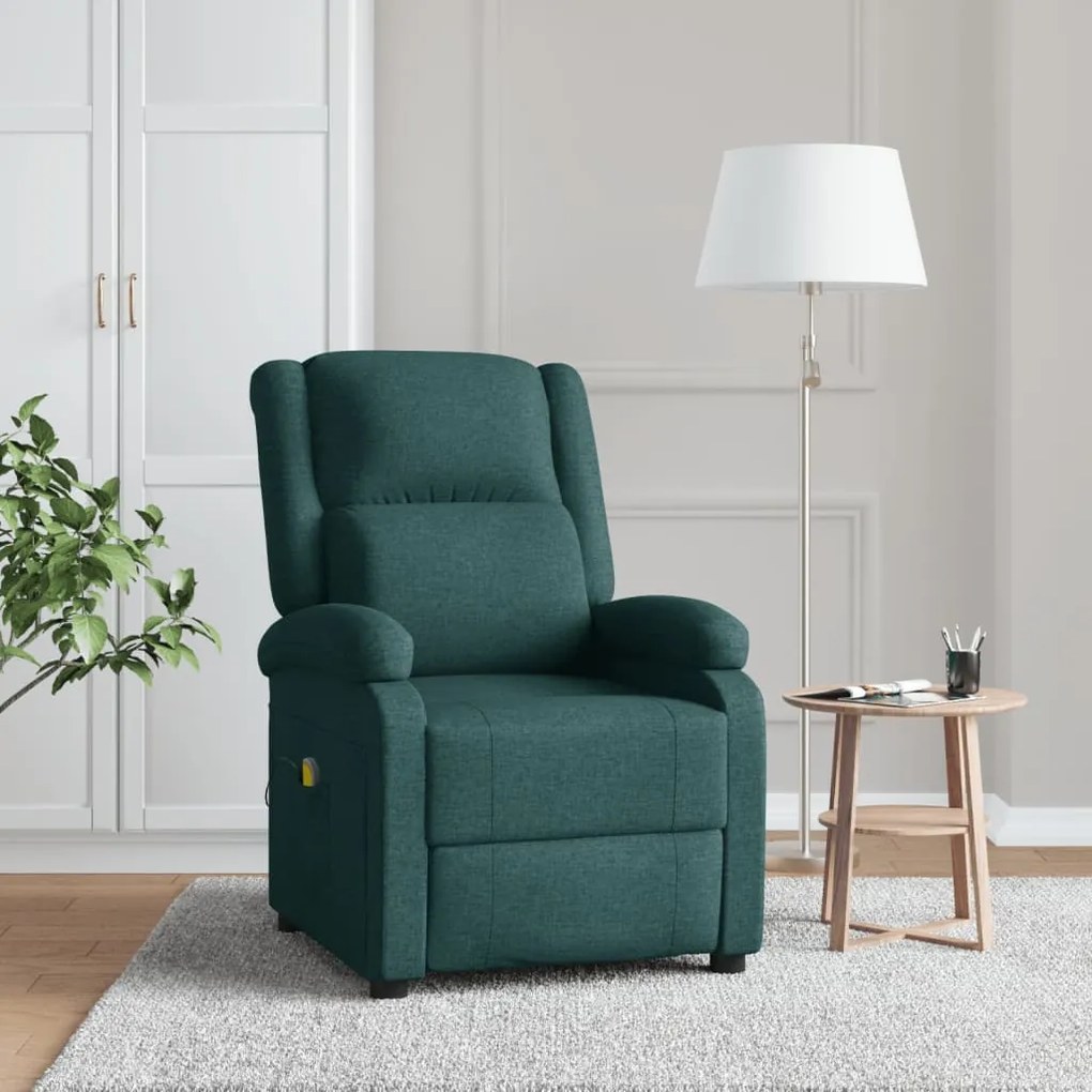 Poltrona de massagens tecido verde-escuro