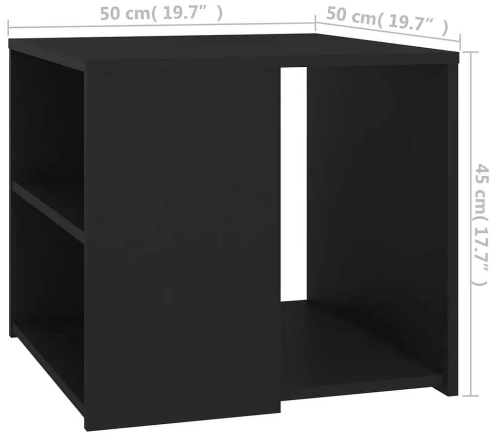 Mesa de apoio 50x50x45 cm derivados de madeira preto
