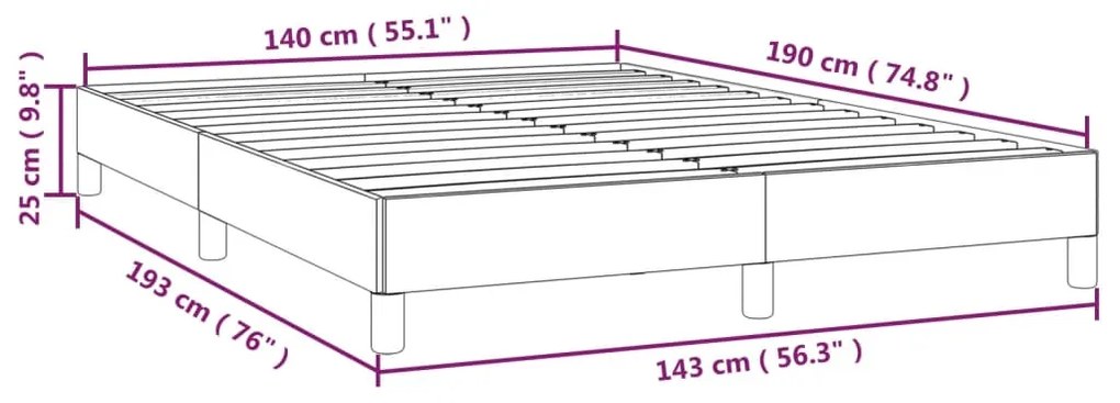 Estrutura de cama 140x190 cm couro artificial branco