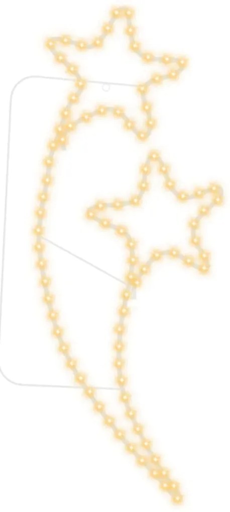 Cordão iluminação em estrela 12pcs 125,5x53x4,5cm branco quente