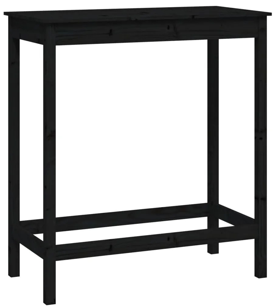 5 pcs conjunto de bar pinho maciço preto
