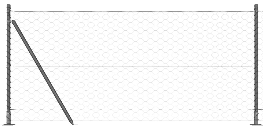 Cerca Hexagonal vidaXL Cinza 0.8x25 m Aço