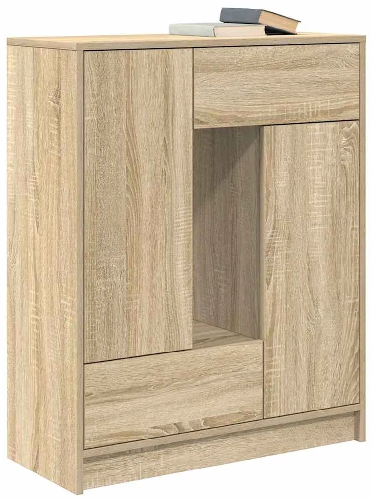 Aparador com gavetas e portas 73x31x90 cm carvalho sonoma