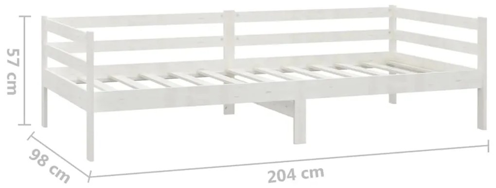 Sofá-cama com colchão 90x200 cm pinho maciço branco