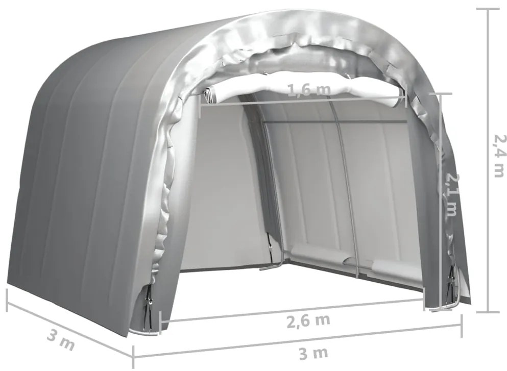 Tenda de armazenamento 300x300 cm aço cinzento