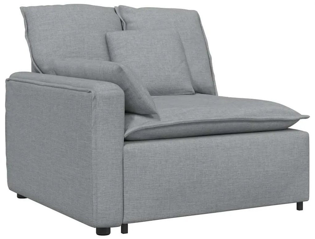 Sofá modular com almofadas cinzento-claro