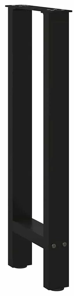 Pés de mesa de console pretos 2 peças 28x(72-73) cm aço