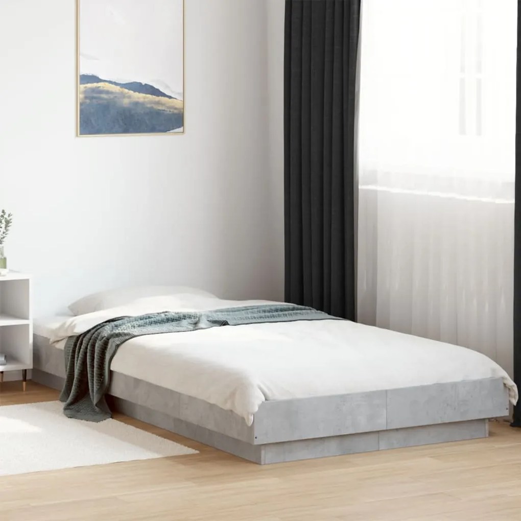 Estrutura de cama 90x200 cm derivados de madeira cinza sonoma