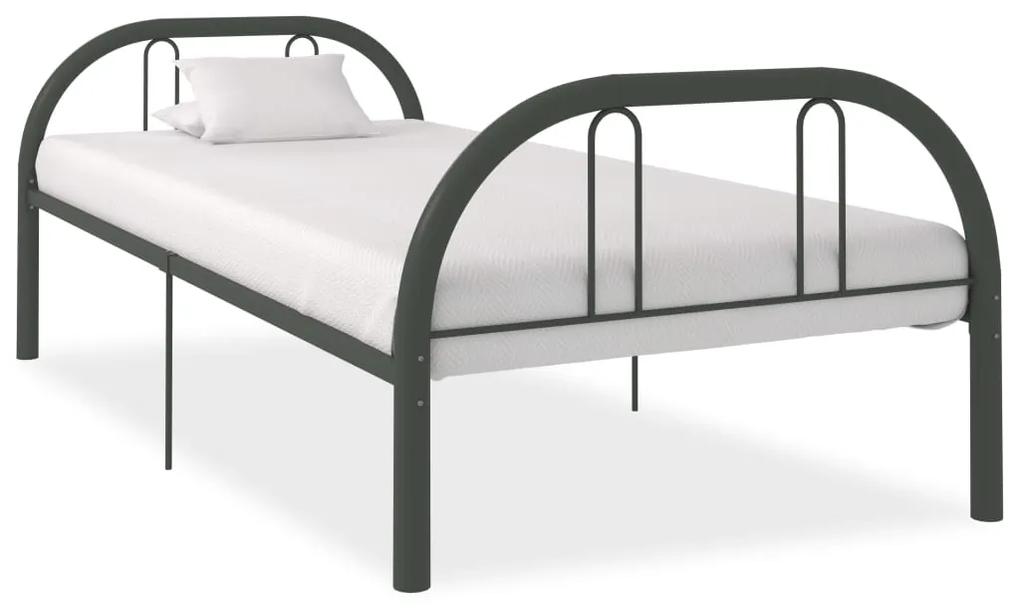 284677 vidaXL Estrutura de cama 90x200 cm metal cinzento