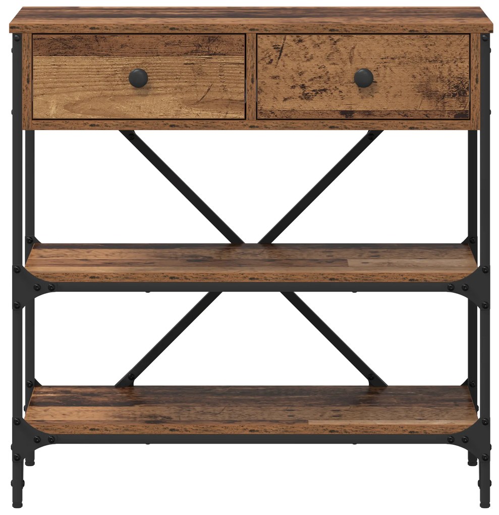 mesa de Console Madeira Velha 75x34.5x75 cm Madeira de Engenharia