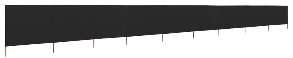 Para-vento com 9 painéis em tecido 1200x120 cm preto