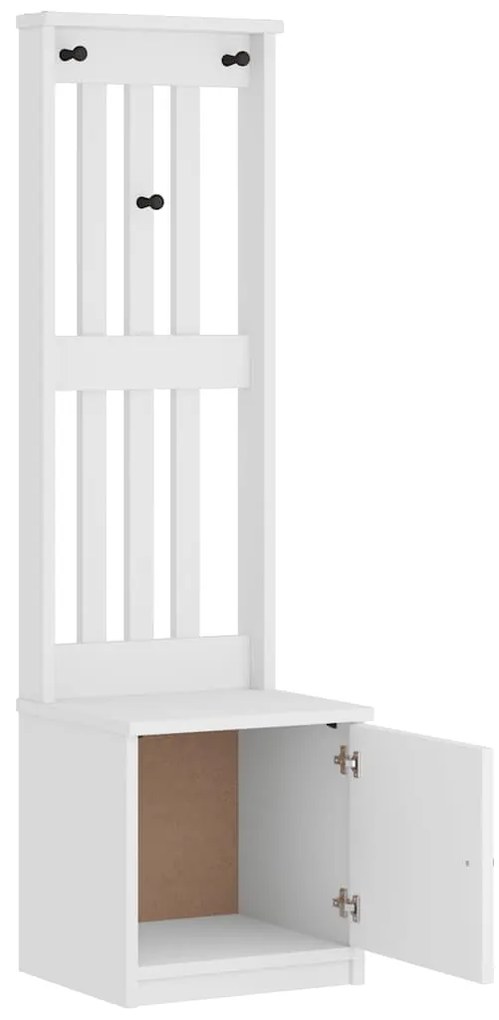 Árvore de Hall SANDNES Branca 45x40x159,5 cm Madeira Maciça de Pinho