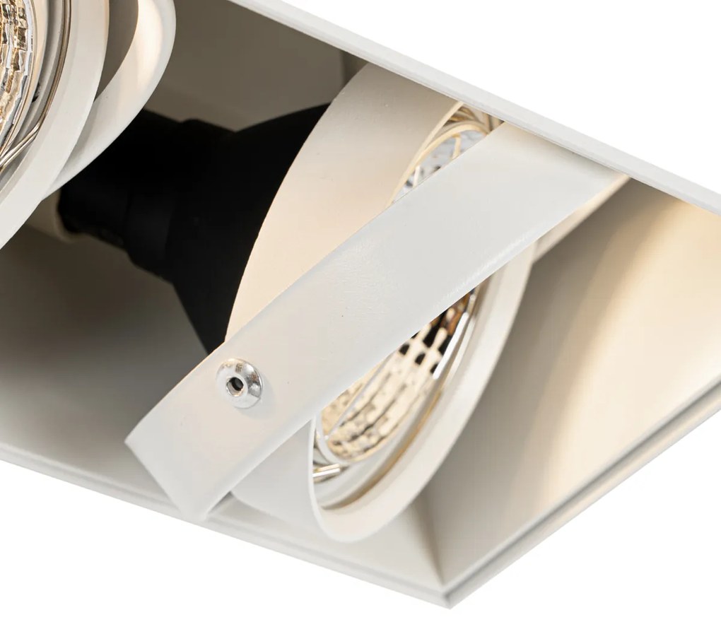 Conjunto de 6 focos embutidos brancos GU10 70mm 2-luzes sem aro - Oneon Moderno