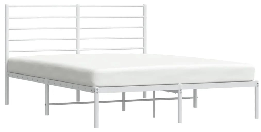 Estrutura de cama com cabeceira 160x200 cm metal branco