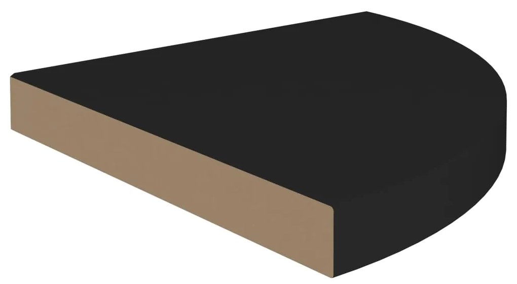 Prateleira de canto suspensa 35x35x3,8 cm MDF preto