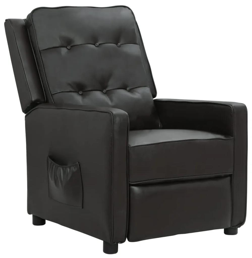 338976 vidaXL Cadeira reclinável couro artificial brilhante preto