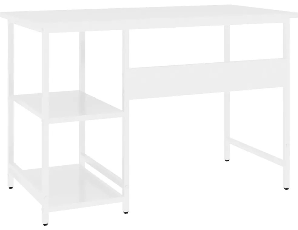 Secretária de computador 105x55x72 cm MDF e metal branco
