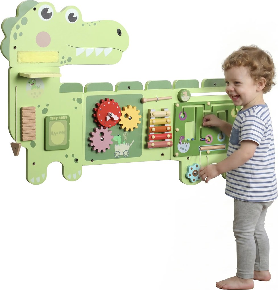 Brinquedo «Busy Board», Quadro de Atividades de Parede com Dinossauros, Quadro Educativo de Motricidade para Bebés, para Rapazes e Raparigas dos 2 aos
