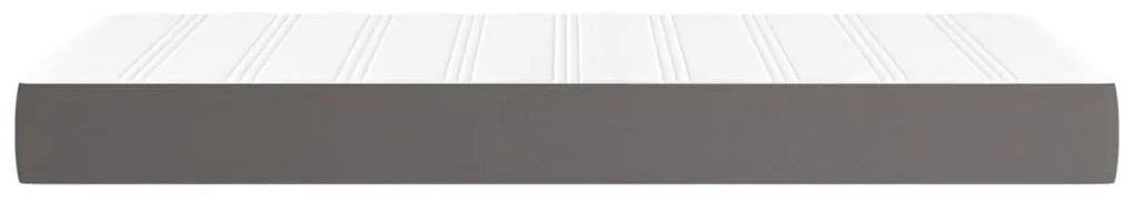 Colchão de molas ensacadas 90x200x20 cm couro artificial cinza