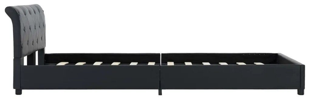 Estrutura de cama 140x200 cm couro artificial preto
