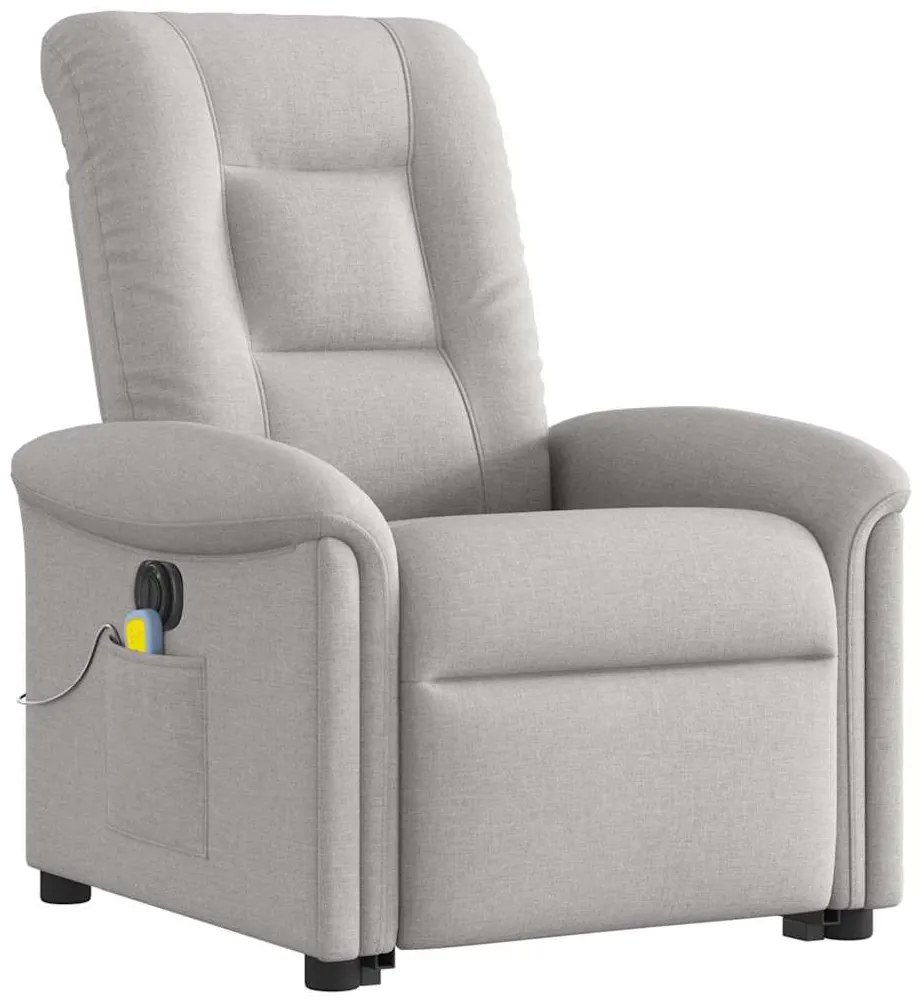 Poltrona elétrica elevatória massagens tecido cinzento-nublado