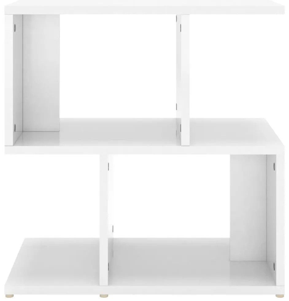 Mesas de cabeceira 2pcs derivados de madeira branco brilhante