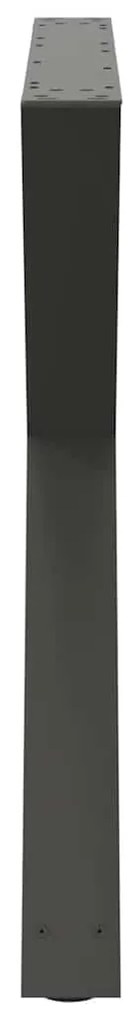Pés para mesa de jantar 2 peças antracite 90x(72-73,3) cm aço