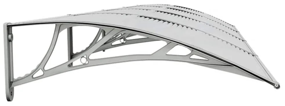 Toldo para porta 350x75 cm policarbonato cinzento/transparente