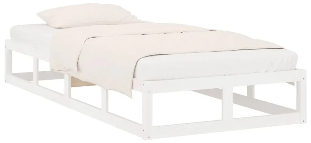 Estrutura cama pequena solteiro 75x190 cm madeira maciça branco
