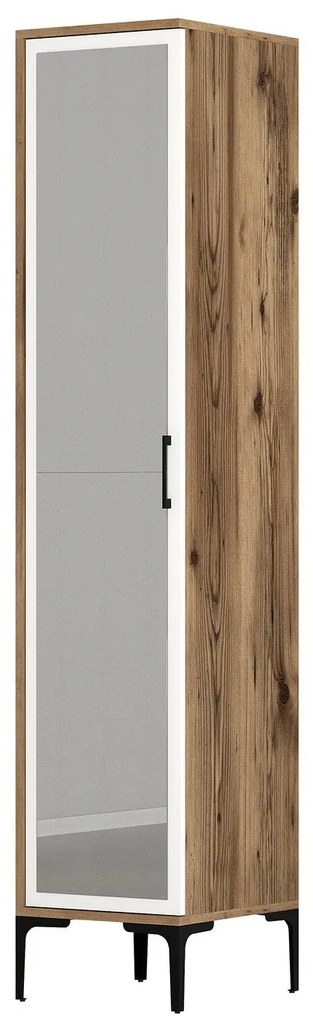Roupeiro Kumsal R – Nogueira e Branco – 40x47,5x201,4 cm