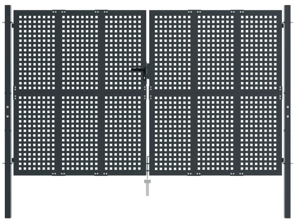 Portão de jardim 300x200 cm aço antracite