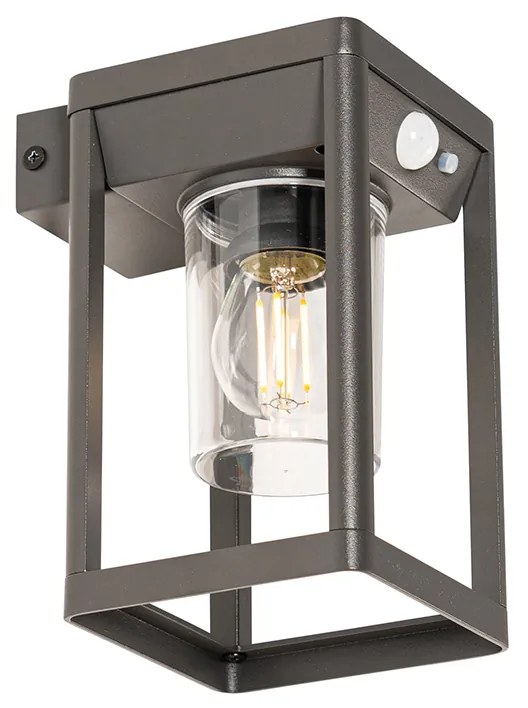 Candeeiro de parede exterior cinzento escuro com LED e luz regulável a energia solar - Sonne