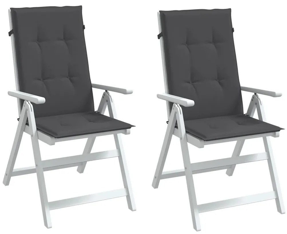 Almofadões para cadeiras altas 2 pcs mesclado tecido antracite