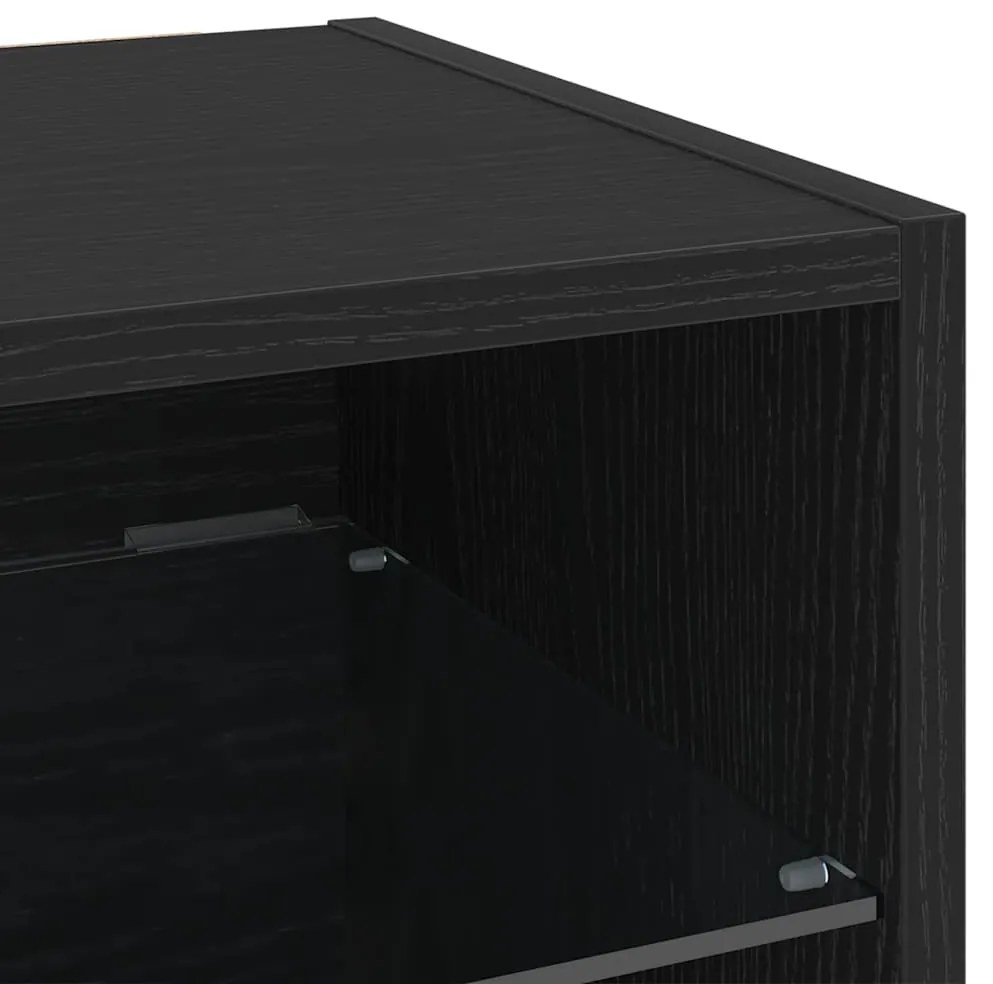 Armário para TV LED 2 pcs Carvalho Preto 30x28,5x30 cm Madeira Técnica