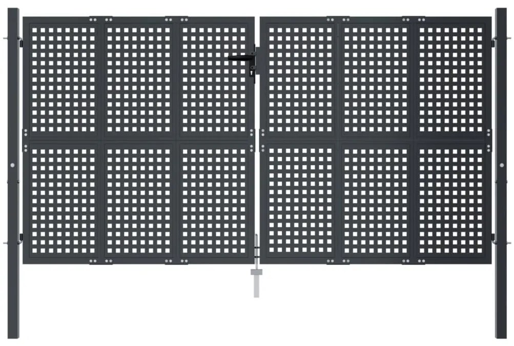 Portão de jardim 300x150 cm aço antracite