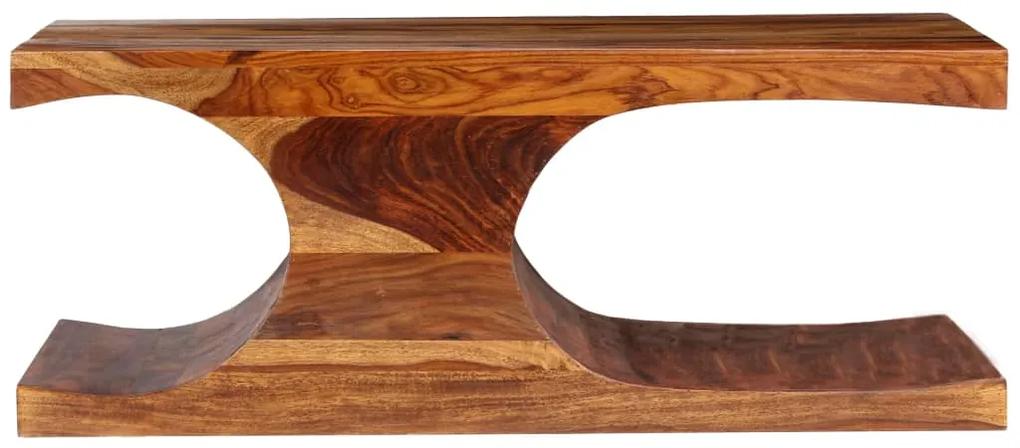 Mesa de centro em madeira de sheesham maciça 90x50x35 cm