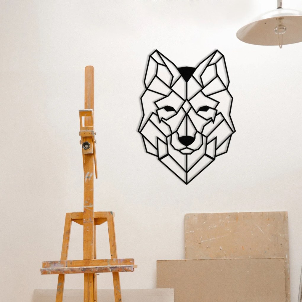 Acessório Decorativo de Parede Metal Wolf2 – Preto – 41 x 57 cm