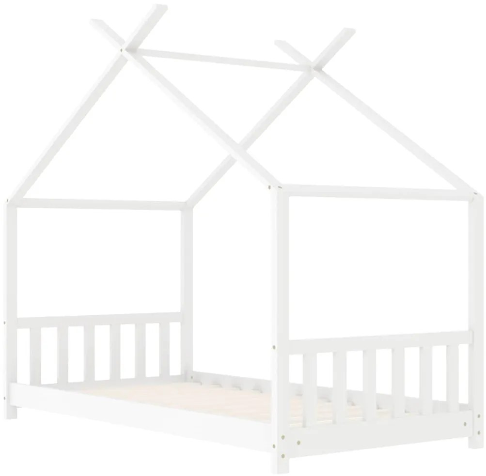 Estrutura de cama para crianças 80x160 cm pinho maciço branco