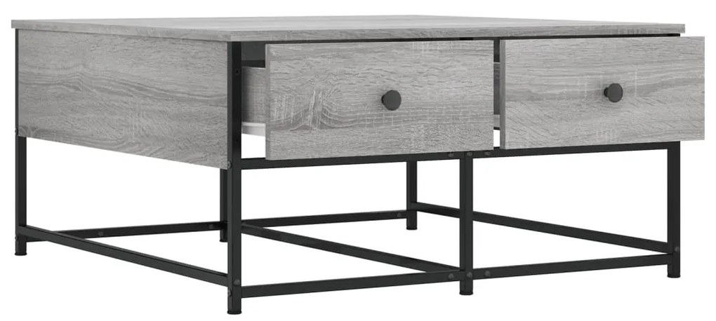 Mesa de centro 80x80x40 cm derivados de madeira cinzento sonoma