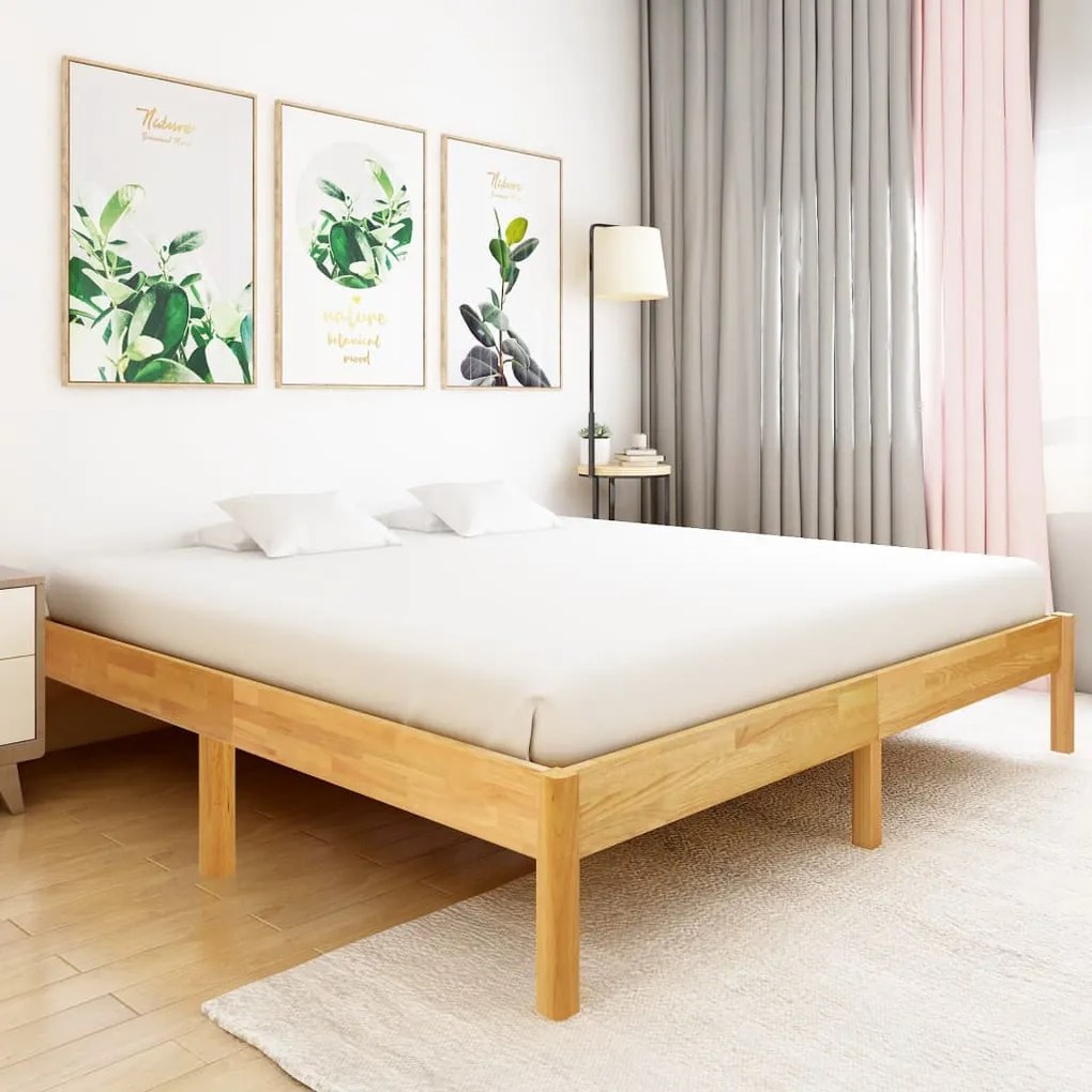 vidaXL Estrutura de cama 180x200 cm madeira carvalho maciça
