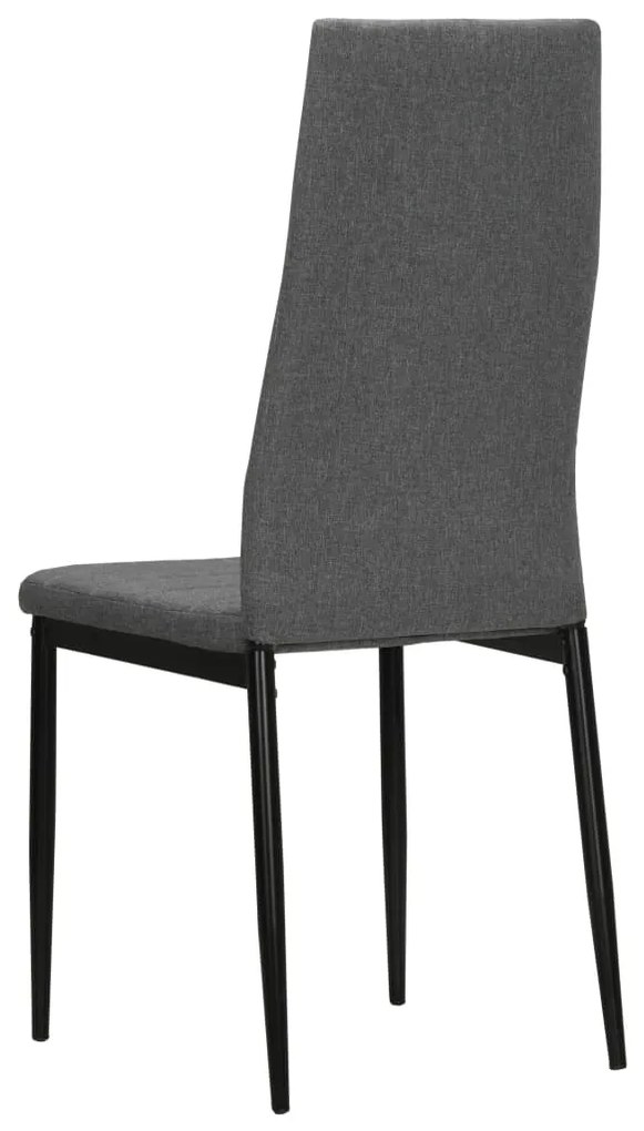 Cadeiras de jantar 4 pcs tecido cinzento-claro